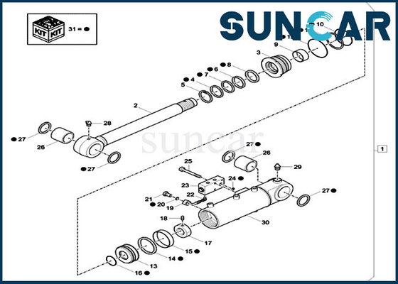 kaufen Rollsiegel-Reparatur-Set XKCC01691 der Räumschaufel-Öldichtungs-Ausrüstungs-XKCC-01691 für CX37C-Fall-Maschinerie online manufacture