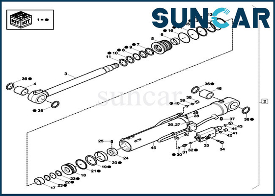 kaufen XKCD-03336 Excavator Boom Seal Kit XKCD03336 CASE CX60C CX57C Cylinder Replacement Service Kit online manufacture