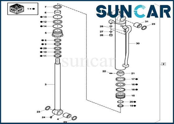 kaufen Eimer-Dichtungs-Ausrüstung XKCD-03080 KASTEN CX57C XKCD03080 Hydrozylinder-Reparatur-Öldichtungs-Ausrüstung online manufacture