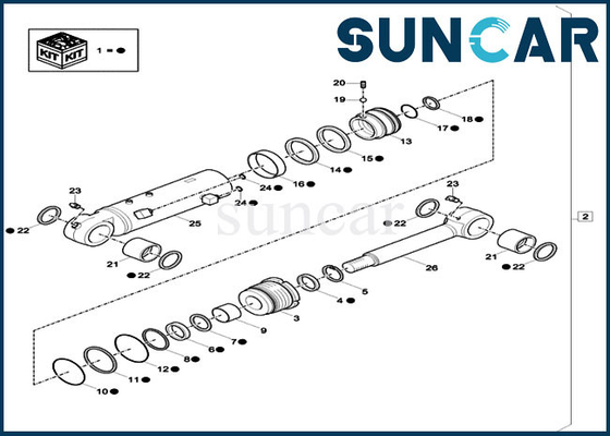 kaufen Räumschaufel-Ersatz-Dichtungsausrüstung Zylinder-Reparatur-Set CX57C CX60C Fall-XKCC-00040 XKCC00040 online manufacture