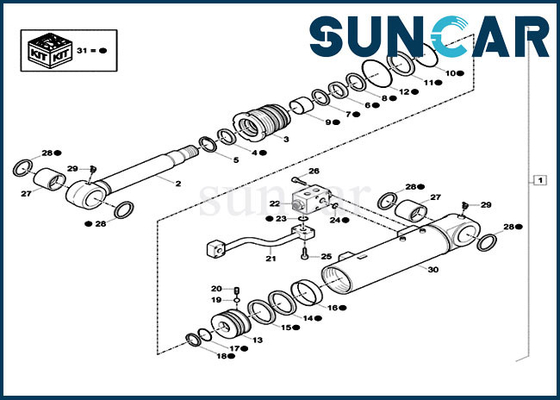 kaufen Räumschaufel-Zylinder-Service-Kit For Excavators CX57C CX60C der Sicherheitsventil-Dichtungs-Ausrüstungs-XKCC-00327 XKCC00327 Fall online manufacture