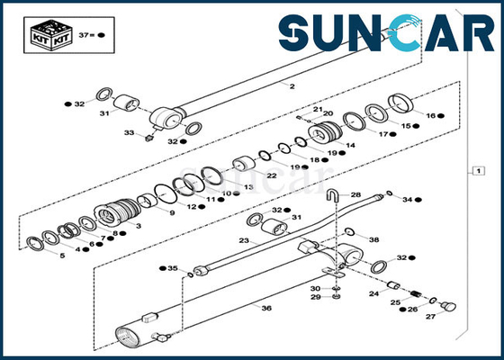kaufen Rollsiegel-Reparatur-Set XKCC-00973 des Schöpflöffel-XKCC00973 FALL CX60C Mini Crawler Excavator Sealing Kit online manufacture
