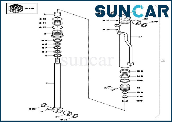 kaufen Rollsiegel-Kit Fits Models CX60C der Eimer-Reparatur-Set-XKCC-00987 XKCC00987 hydraulischer Fall-Bau online manufacture