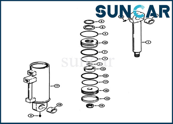 kaufen Zylinder-Reparatur-Öldichtung Kit Fits 621, 721 Fall-Rad-Lader des Lader-S300163 zusätzliche online manufacture