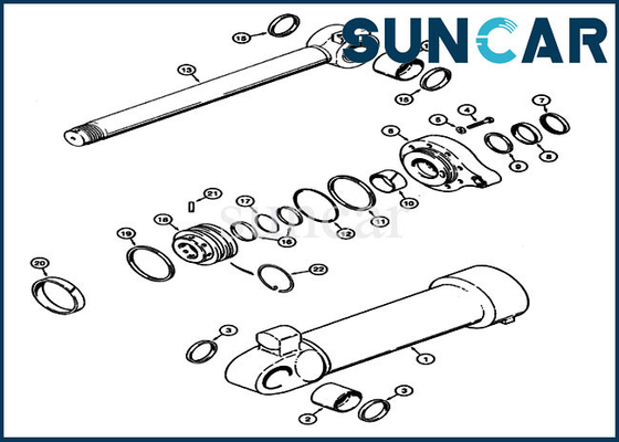 kaufen Des Eimer-Zylinder-G110690 vorbildliche Replacement Hydraulic Sealing Ausrüstung Rad-Lader-Dichtungs-Kit For Cases 721 online manufacture