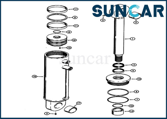 kaufen Lader-zusätzliche Zylinder-Reparatur-Dichtungs-Kit Replacement-Ausrüstungen des Fall-821B 821 der Teil-S301013 online manufacture