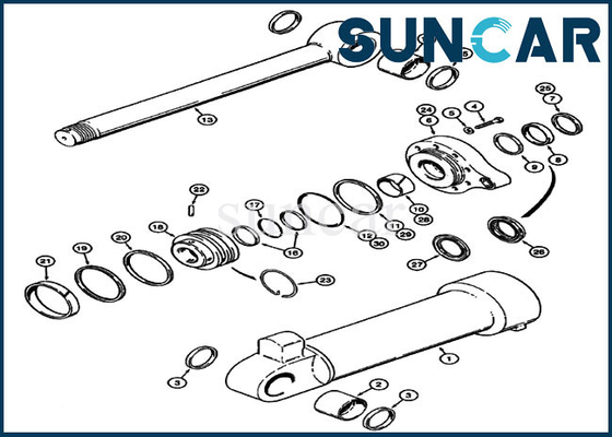 kaufen des Eimer-1543306C1 Zylinder-Reparatur-Sets Dichtungs-der Ausrüstungs-621B 621C für Lader-Kasten-Bau online manufacture