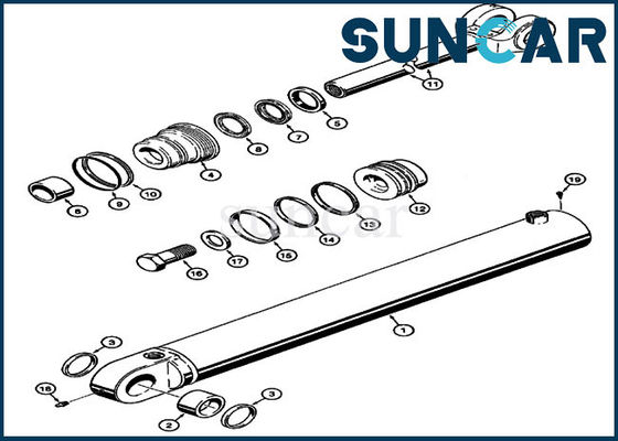 kaufen Ersatz-Service-Kit Fits-FALL 721C 621C 721B der Eimer-Rollsiegel-Ausrüstungs-1543279C1 hydraulischer Lader online manufacture