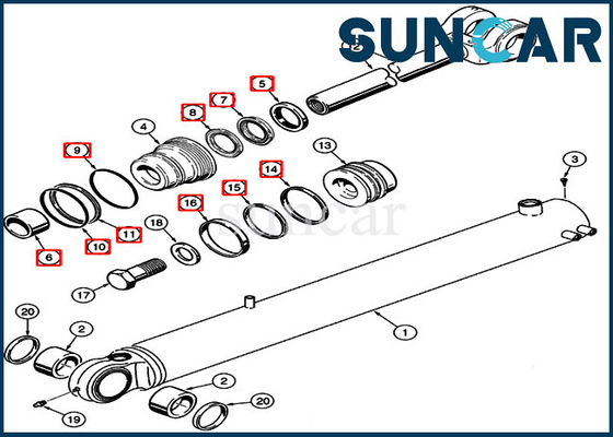 kaufen des Eimer-358013A1 Kasten-Rad-Lader-Dichtungs-Ausrüstung Zylinder-Ersatz-Dichtungs-der Ausrüstungs-521D online manufacture
