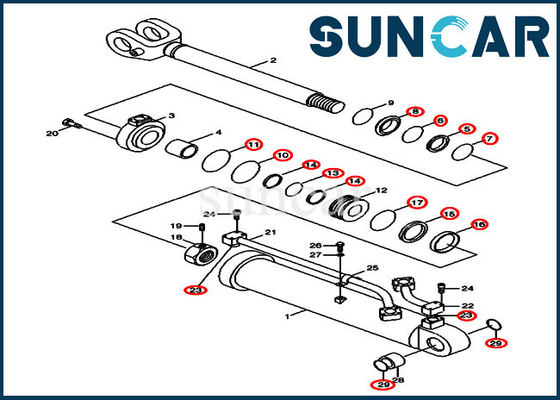 kaufen Boom-Rollsiegel-Reparatur-Kit Fors 1221E des Fall-31Y2-03180 31Y203180 Rad-Lader-Teile online manufacture