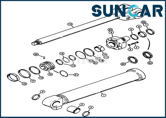 kaufen Des Fall-Rad-Lader-1542881C1 Aufzug-Zylinder-Ersatz-Service-Ausrüstung Dichtungs-der Ausrüstungs-721E 621B 821F online manufacture