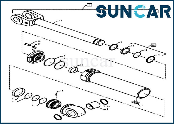 kaufen Fall-doppelter fungierender Aufzug-Hydrozylinder des Lader-Dichtungs-Reparatur-Set-84281863 der Sitz-1021G 1021F online manufacture