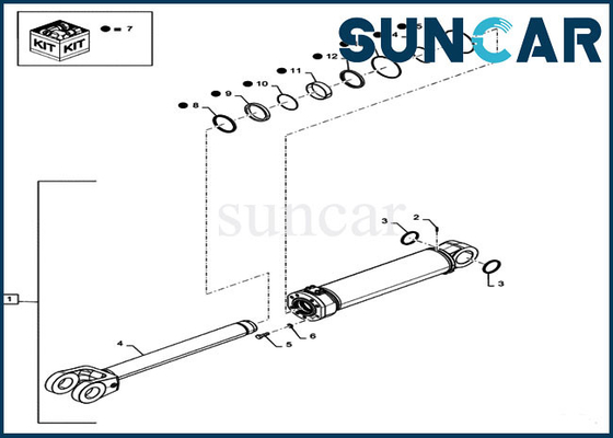kaufen 84281864 Lader-doppelte fungierende Aufzug-Zylinder-Reparatur-Teile FALL Dichtungs-Ersatz-Kit Fors 1021G 1021F online manufacture