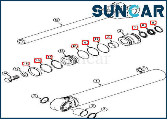 kaufen Aufzug-Rollsiegel-Kit Heavy Equipments 521D 521F 521E des Fall-360979A1 Lader-hydraulische Reparatur-Sets online manufacture