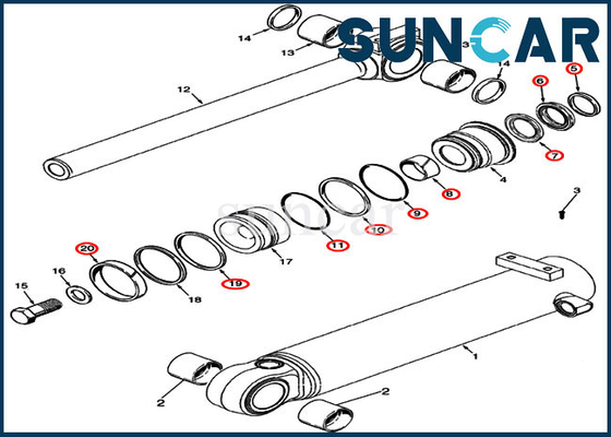 kaufen Dichtungs-Ersatz-Kit Fors 521G 621D 621F der Fall-Eimer-Neigungs-Rollsiegel-Ausrüstungs-87434293 Lader-Ausrüstung online manufacture
