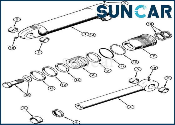 kaufen Dichtung Kit Replacement Cylinder Service Kit der Trennmaschinen-1542875C1 passt FALL 621B 721B 850K schwere Ausrüstung online manufacture