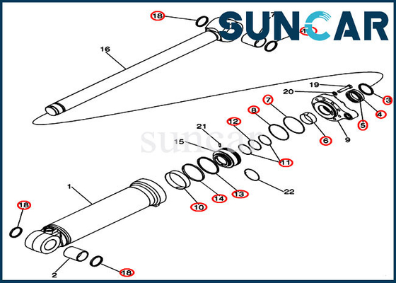 kaufen Neigungs-Zylinder-Reparatur-Dichtungs-Kit For Case Models 921F der Hydrauliköl-Dichtungs-Ausrüstungs-84327732 Rad-Lader online manufacture