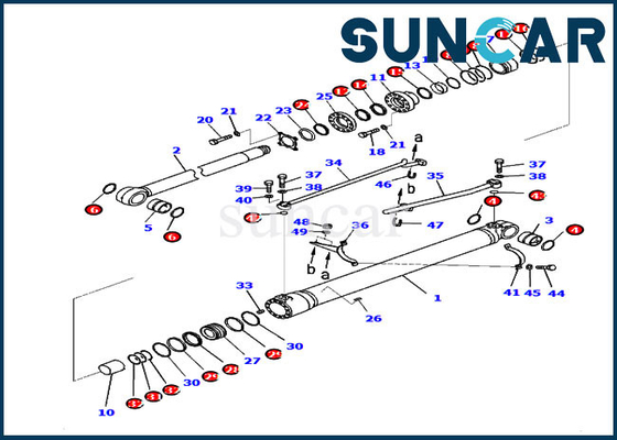 kaufen 707-99-47440 Ausrüstung KOMATSU-Reparatur-Dichtungs-Kit Excavator Boom Cylinders 7079947440 Service-PC220-8M0 online manufacture