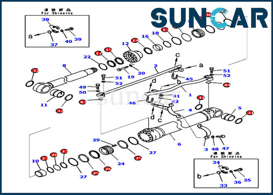 kaufen Boom-Hydrozylinder Dichtungs-Kit Service Kits 721-98-00660 für KOMATSU PC200LC-8M0 PC210-10M0 online manufacture