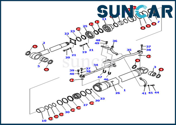 kaufen PC200-8M0 KOMATSU 707-99-47060 Bagger Hydraulic Cylinder Kits des Boom-Dichtungs-Reparatur-Set-7079947060 online manufacture