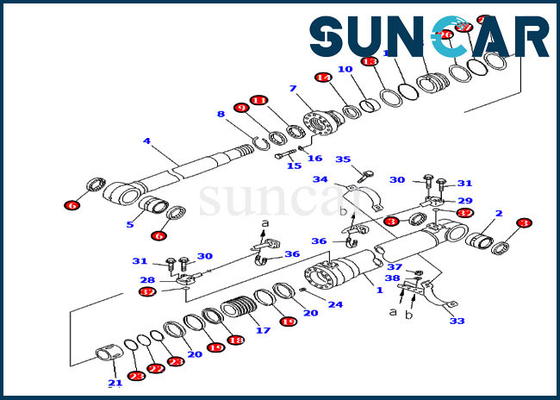 kaufen 707-99-47790 7079947790 Ausleger-Service-Kit Übersee-Version PC220-7 PC200LC-7 Komatsu-Zylinderdichtungssatz online manufacture