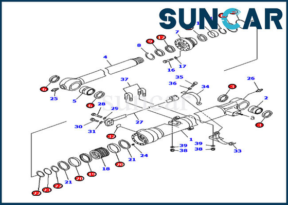 kaufen PC200LC-8 PC220-8 7079947130 Eimer-Rollsiegel-Reparatur-Set Bagger-Sealing Kits 707-99-47130 KOMATSU online manufacture