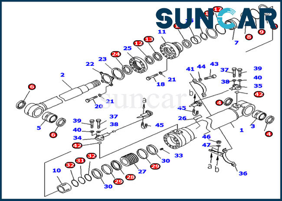 kaufen Ausleger-Austausch-Service-Kit 707-99-46410 Reparatur-Kit Hydraulikzylinder Komatsu PC200-8 7079946410 online manufacture