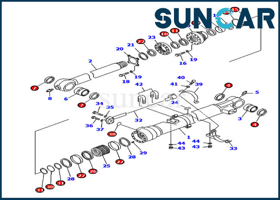 kaufen 707-99-38750 7079938750 Schaufelreparatur-Dichtungssatz PC200-8 Komatsu-Baggerzylinder-Dichtungssatz online manufacture