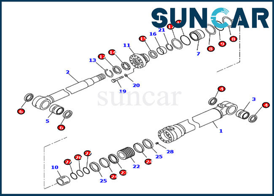 kaufen 707-99-47050 7079947050 Auslegerdichtungssatz Hydraulikzylinder-Reparatursatz für PC210-10 PC210LC-11 Komatsu online manufacture