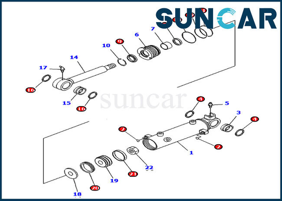 kaufen 707-98-13890 Blatt-Aufzug-Service Kit Excavator Hydraulic Cylinder Kits KOMATSU PC2000-8 PC20MR-2 online manufacture