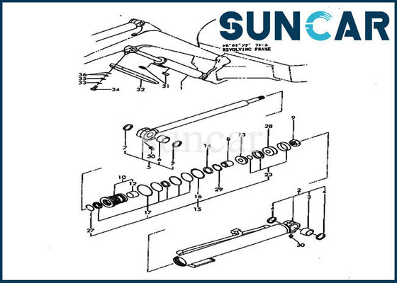 kaufen Ersatz-Rollsiegel-Ausrüstung Bagger-Boom Service Kits YM172173-72870 PC20FR-2 KOMATSU online manufacture