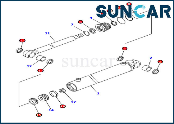 kaufen Bagger Service Kit For Komatsu PC20MR-1 PC20MRX-1 PC20R-8 der Schwingen-Rollsiegel-Ausrüstungs-707-98-14740 online manufacture