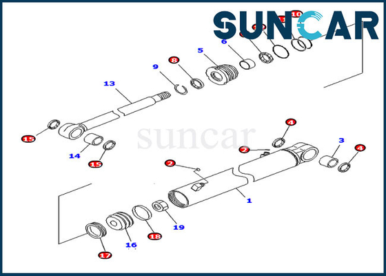 kaufen 707-98-14790 Ersatz-Ausrüstungen Boom-Schwingen-Rollsiegel-Kit For Komatsus PC20MR-2 PC26MR-3 online manufacture