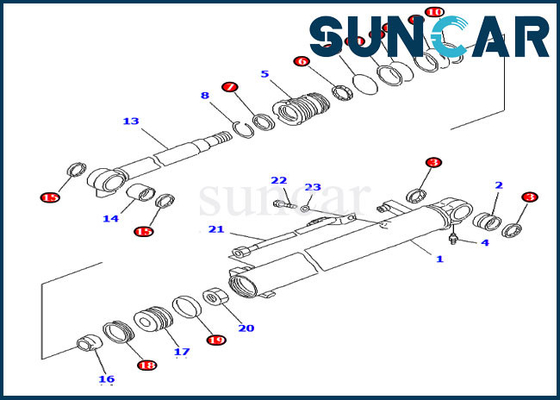 kaufen PC20R-8 KOMATSU inneres Dichtungs-Kit Excavator Boom Cylinder Service-Ausrüstung Teil-707-98-14890 hydraulische online manufacture