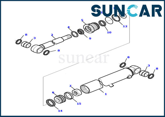 kaufen 878000516 Bagger Sealing Kit Boom-Arm-Zylinder-Reparatur-Dichtungs-Kit Models PC20R-8 KOMATSU online manufacture