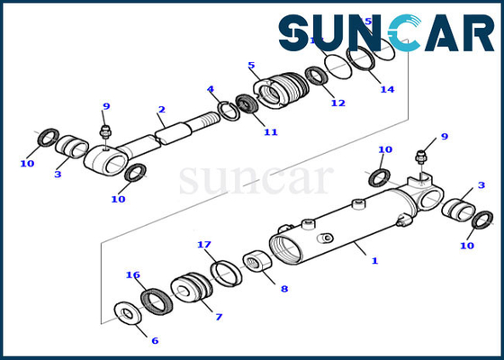 kaufen 878000519 Ersatz-Service-Teile Blatt-Dichtungs-Kit Hydraulic Cylinder For Komatsus PC20R-8 online manufacture