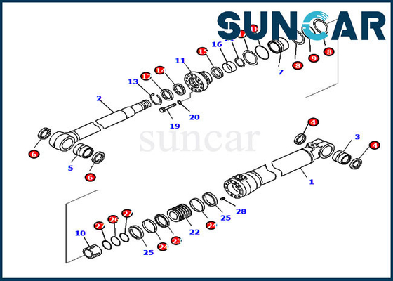 kaufen Rollsiegel-Ausrüstung 721-99-48740 7219948740 Boom-Service Kit Fits Komatsu PC210-11 PC210-11E0 online manufacture