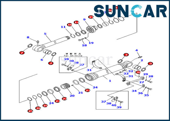 kaufen 707-99-66350 justieren Boom Service-Ausrüstung KOMATSU PC210NLC-8K PC230NHD-8K der Rollsiegel-Ausrüstungs-7079966350 online manufacture