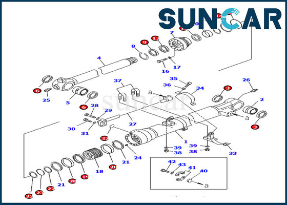 kaufen Zylinder-Ersatz-Ausrüstung 7079947040 der KOMATSU-Eimer-Dichtungs-Ausrüstungs-707-99-47040 PC210LC-8K online manufacture