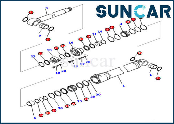 kaufen 721-98-00160 modelliert Boom-Dichtung Kit Hydraulic Cylinder For PC210I-10 PC210LCI-10 KOMATSU-Bagger online manufacture