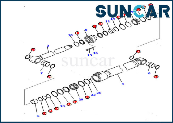 kaufen 707-99-47070 Bagger Repair Parts Boom-Zylinder-Service-Kit Fits Komatsus HB215LC-2 PC210LCI-10 online manufacture