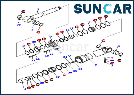 kaufen Arm-Reparatur-Set 721-98-00170 7219800170 PC210I-10 PC210LCI-10 KOMATSU Rollsiegel-Ausrüstung online manufacture