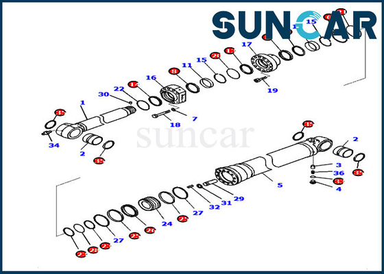 kaufen PC210LCI-11 D375AI-8E0 721-98-02330 KOMATSU Arm-Rollsiegel Kit Hydraulic Service Kit Parts online manufacture