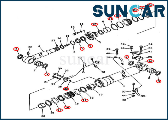 kaufen 707-99-58350 Bagger Arm Cylinder Dichtungs-Kit Replacement Service Kit Fors PC220-6Z PC230LC-6 KOMATSU online manufacture