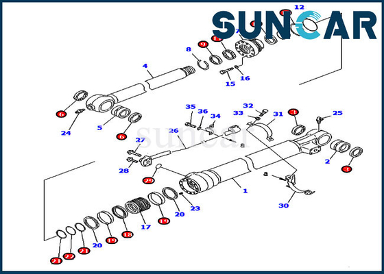 kaufen Rollsiegel-Ausrüstung der Verschleißfestigkeits-Eimer-Service-Ausrüstungs-707-99-58320 PC220-6 PC220LC-6Z KOMATSU online manufacture