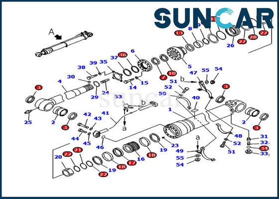 kaufen Arm-Reparatur-Dichtungs-Kit Fors PC220-7 Bagger-Service Kits 707-99-59381 Überseeversion KOMATSU online manufacture