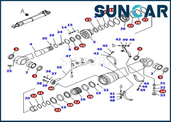 kaufen KOMATSU-Arm-Rollsiegel-Ausrüstung 707-98-58240 7079858240 für PC220LC-8 PC240LC-8K Bagger Sealing Parts online manufacture