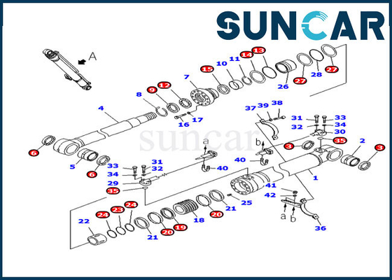 kaufen PC220-8 PC220LC-8 KOMATSU Boom-Zylinder-Öldichtungs-Reparatur-Sets der Service-Ausrüstungs-707-98-47730 hydraulische online manufacture