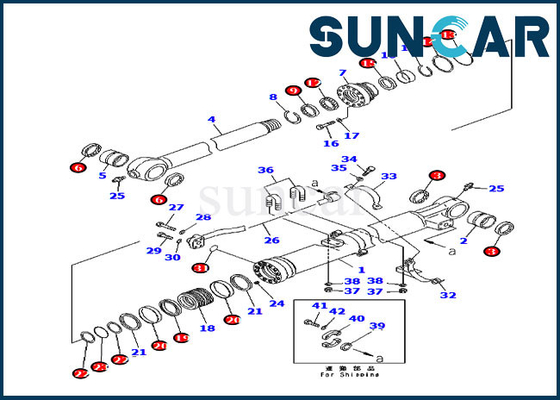 kaufen 707-98-47720 Zylinder-Ausrüstungen Eimer-hydraulische Reparatur-Dichtungs-Kit Fits Komatsus PC220-8 PC270-8 PC240LC-8 online manufacture