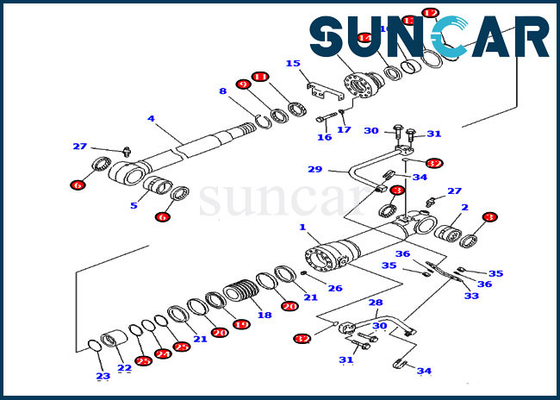 kaufen Blatt-Zylinder KOMATSU 707-99-58390, der Überseeversions-Bagger Kit Fitss PC228US-3 PC228USLC-3 versiegelt online manufacture